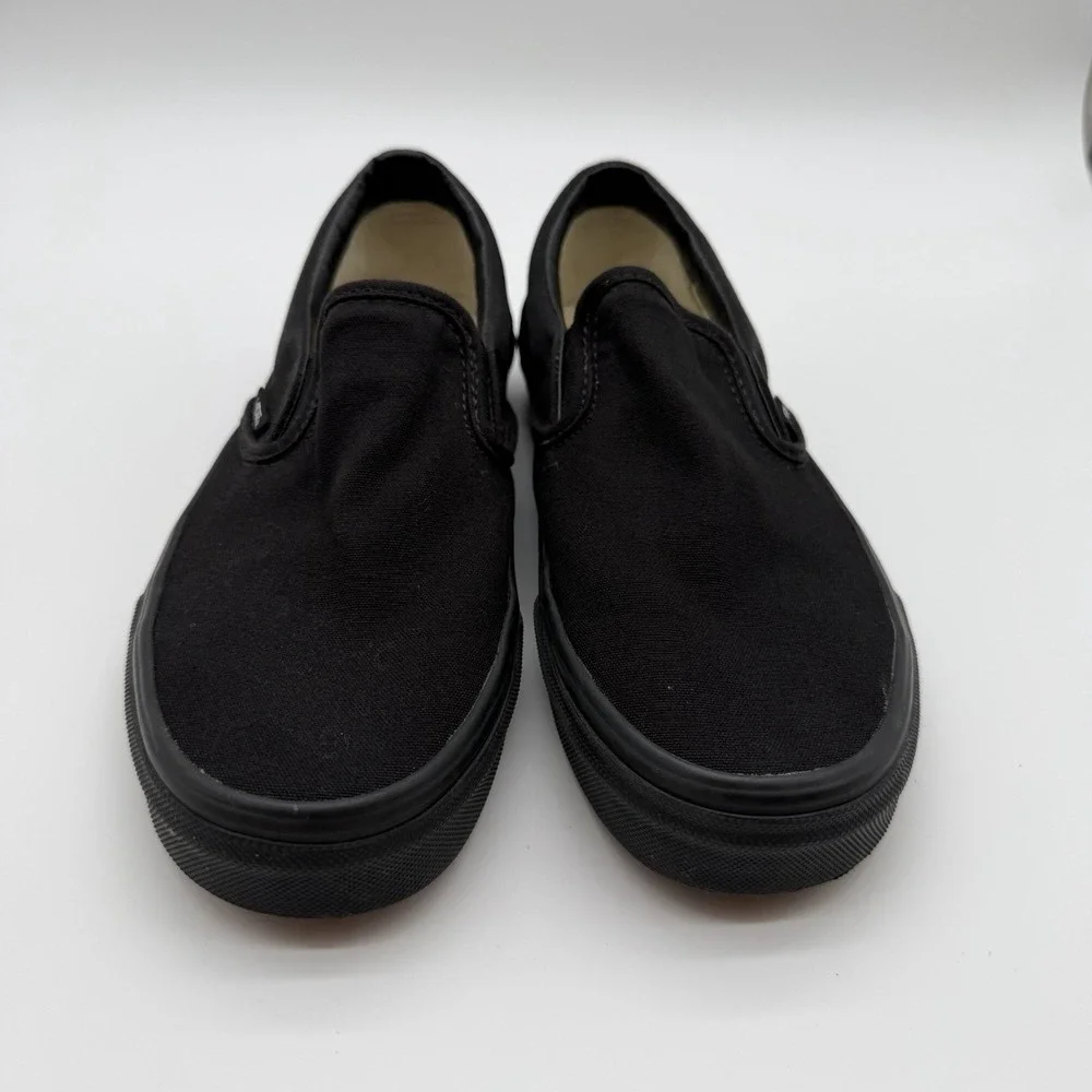 VANS Men's Classic Slip On Triple Black Canvas 721565 US Size 6.5